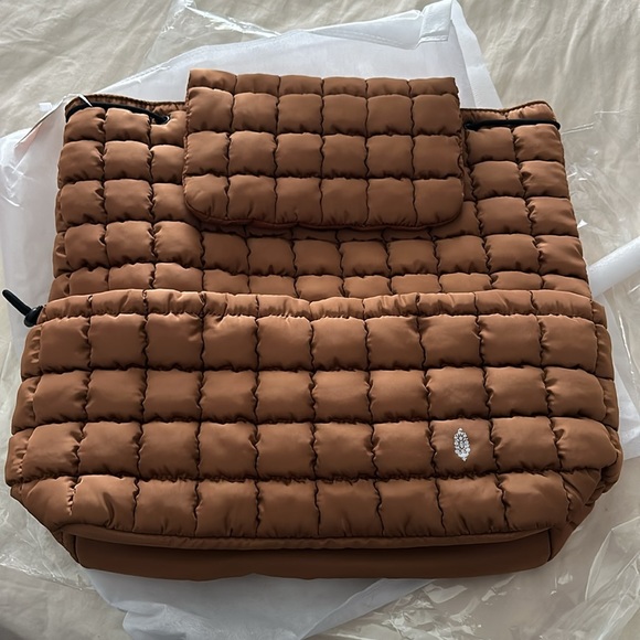 SOLD OUT! NWT Free People Movement | Quilted Hiker Backpack In Toffee - Picture 7 of 16